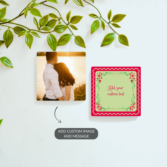 Custom photo and message fridge magnet set – personalized gift bundle