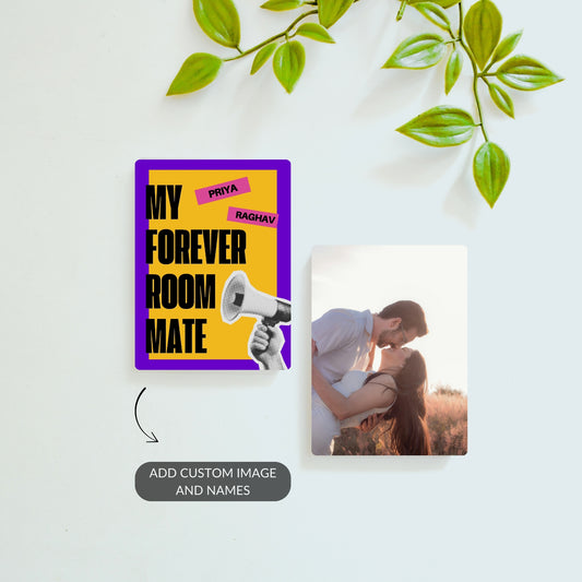 Forever Roommate custom name magnet with personalized photo magnet – gift set for couples or friends