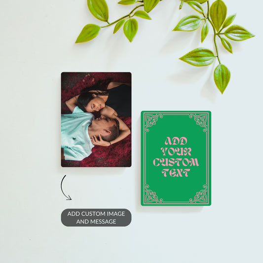 Custom photo and vintage note fridge magnet set – personalized gift bundle