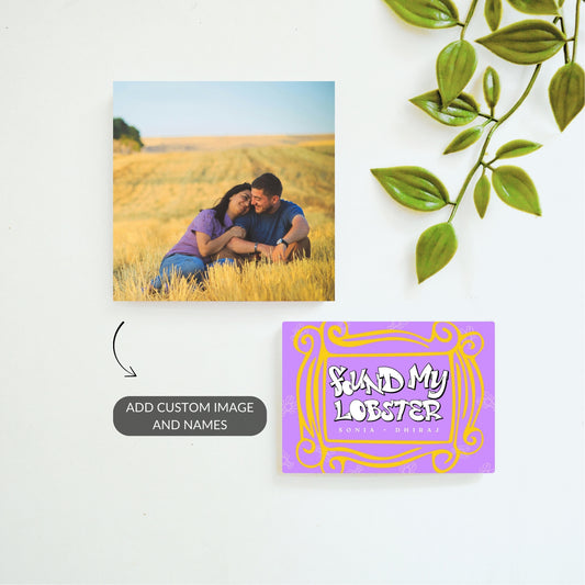 Found My Lobster custom name magnet with personalized photo magnet – romantic couple gift set