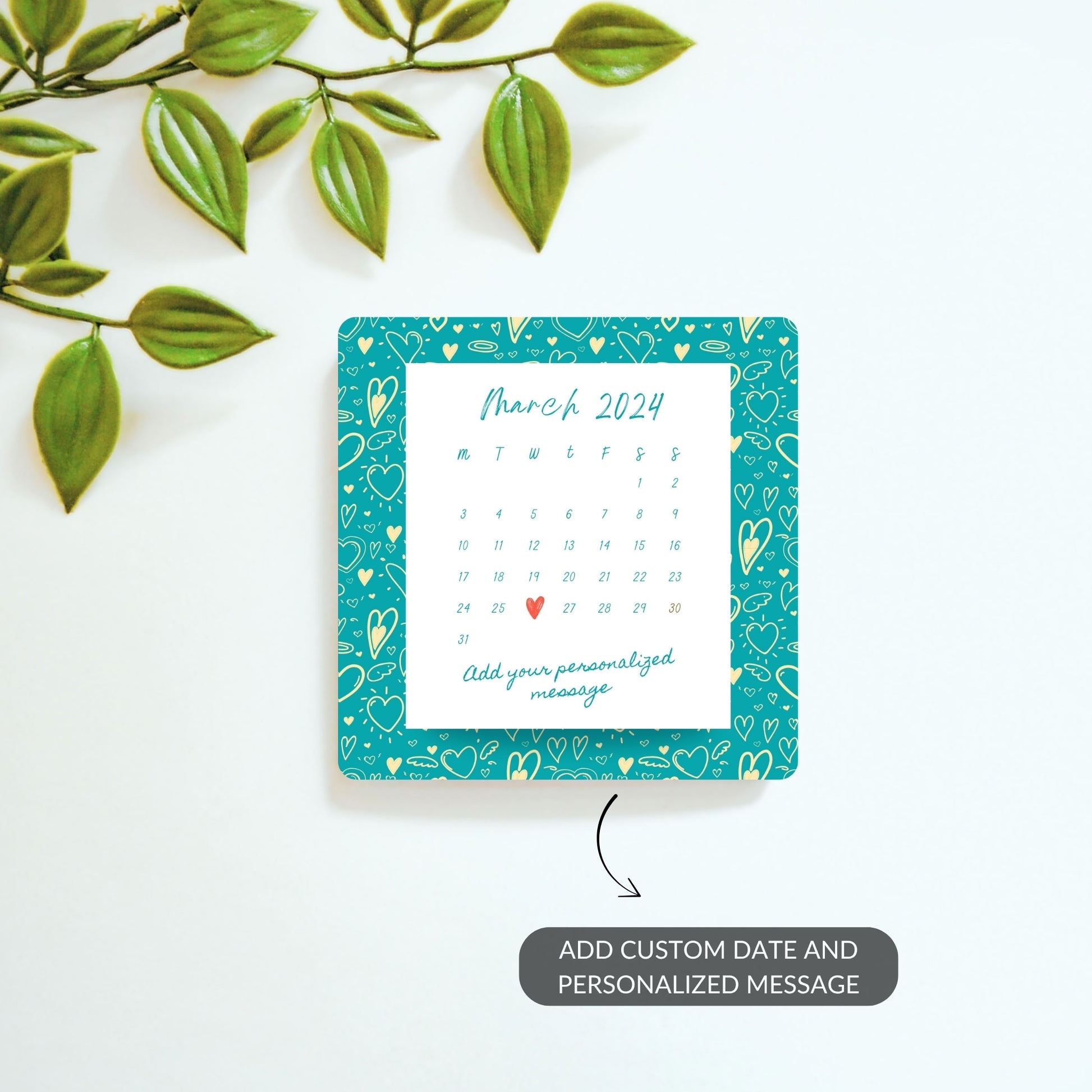 Love on the Calendar - Custom Fridge Magnet