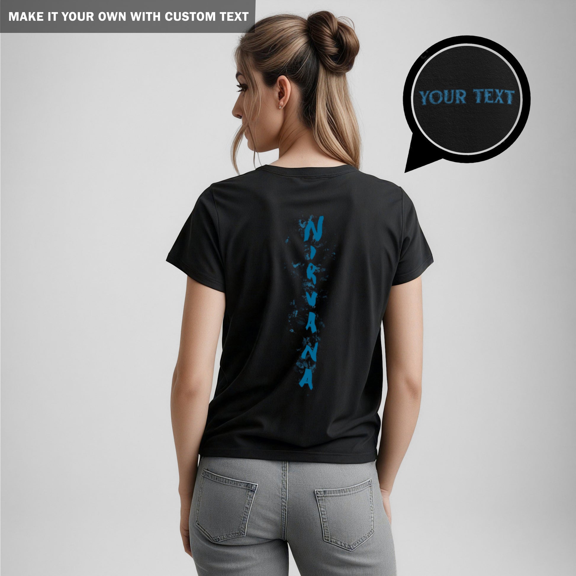 Nirvana Back Print - Black TShirt - Women