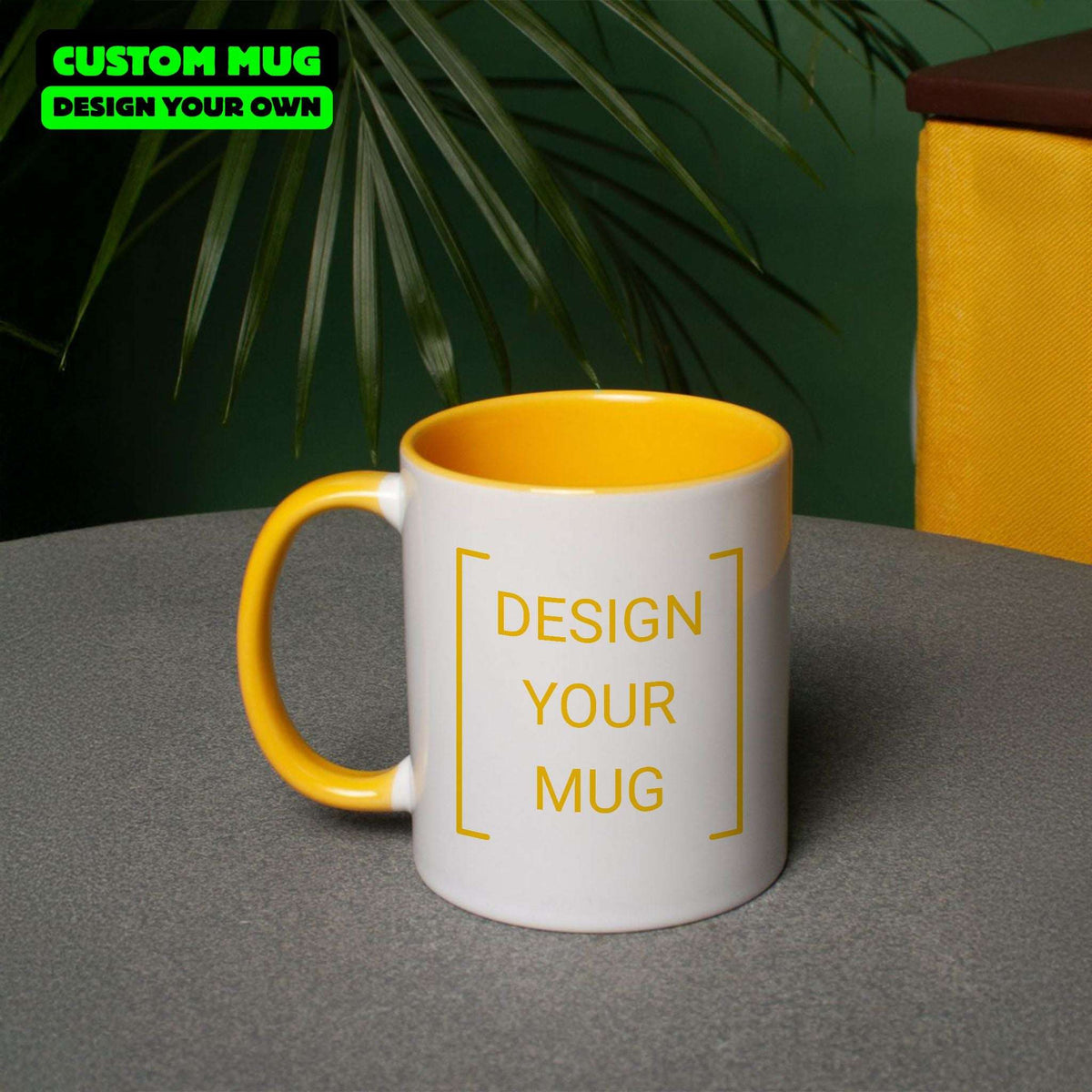 Custom Yellow Accent Mug