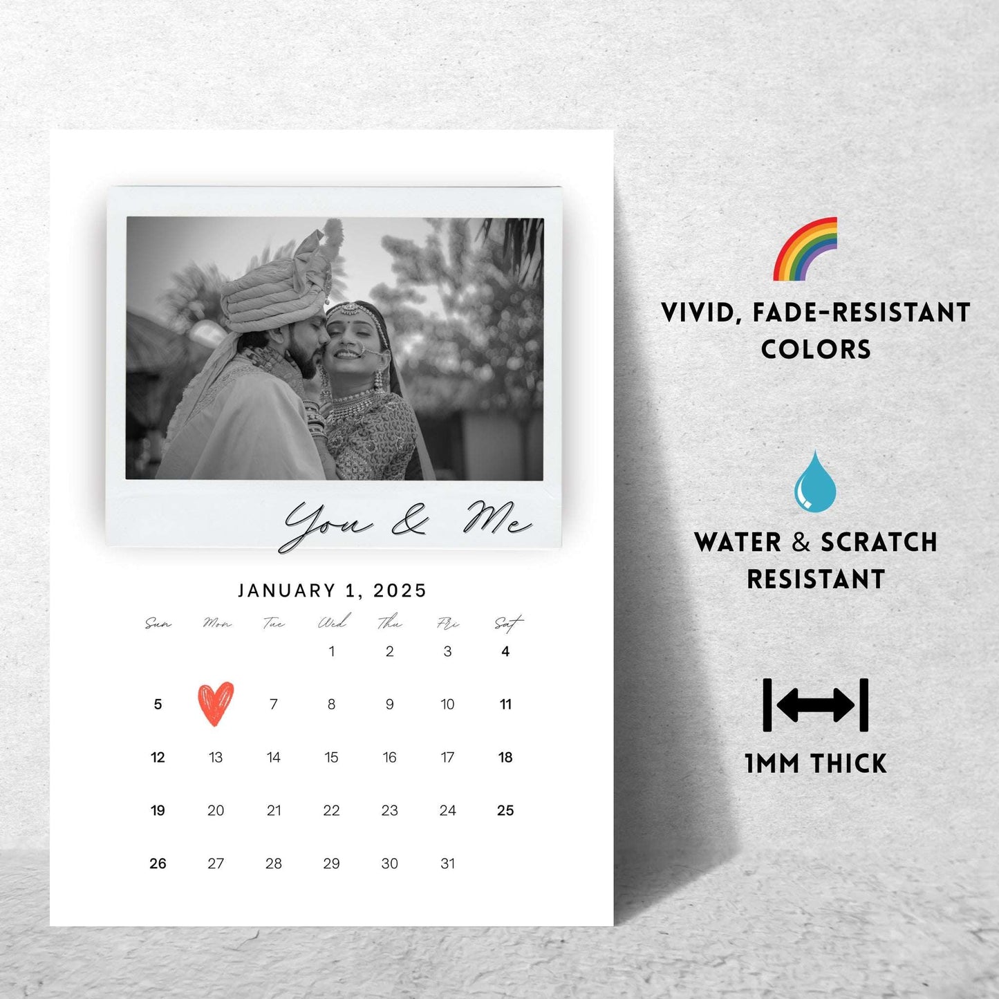 Our Story – Custom Couple & Calendar Metal Print Bundle (Set of 2)