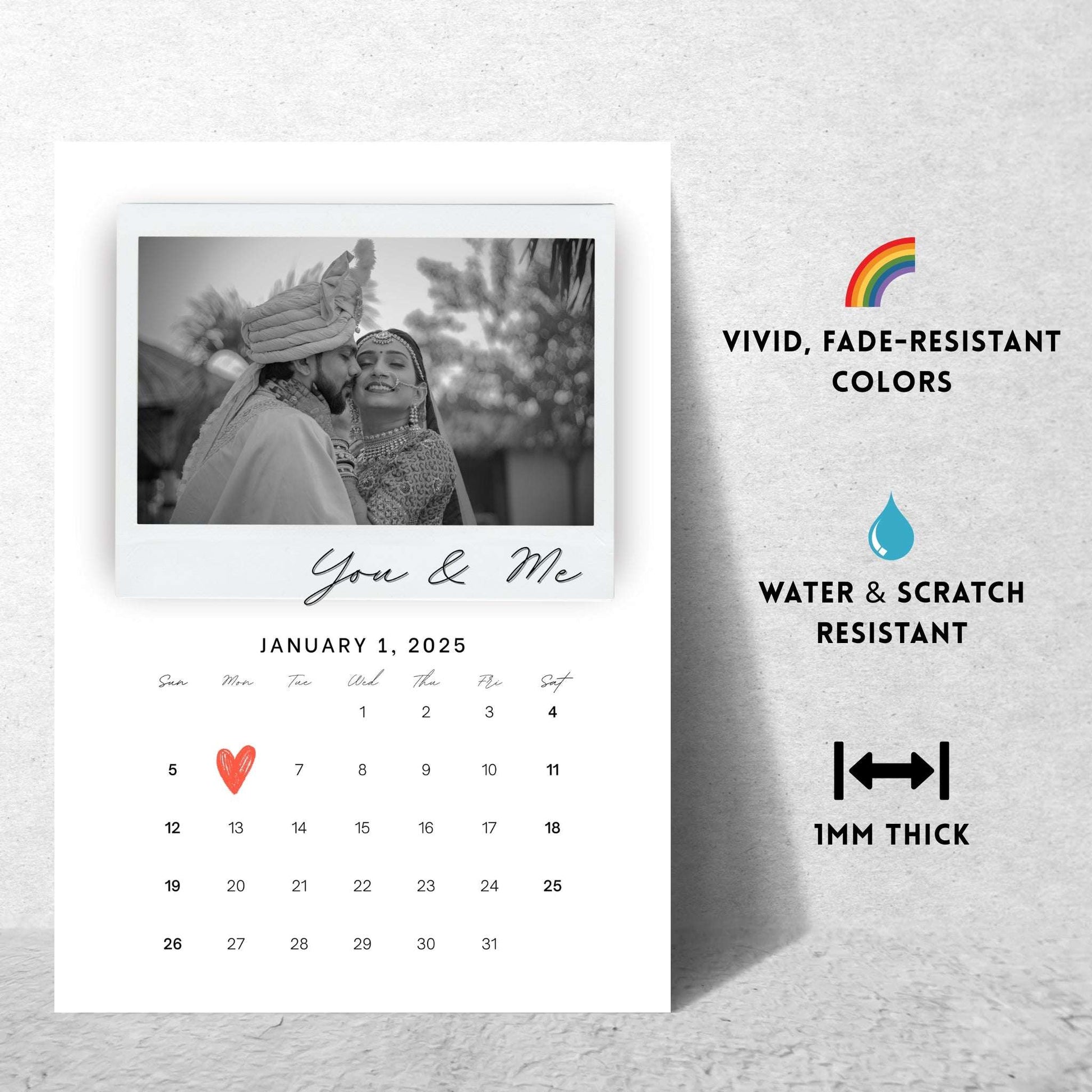 Our Story – Custom Couple & Calendar Metal Print Bundle (Set of 2)