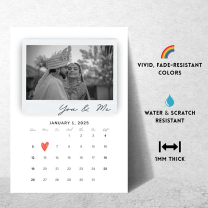 Our Story – Custom Couple & Calendar Metal Print Bundle (Set of 2)