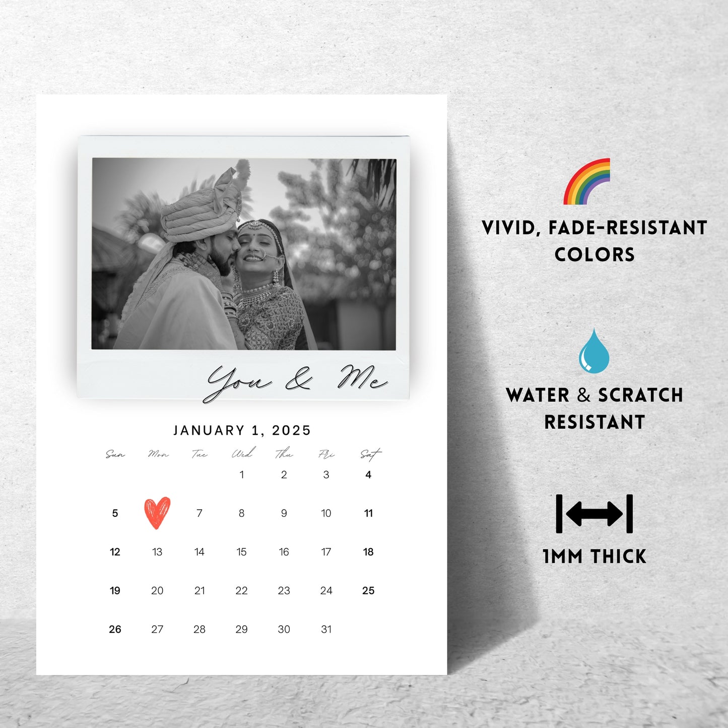 Our Story – Custom Couple & Calendar Metal Print Bundle (Set of 2)