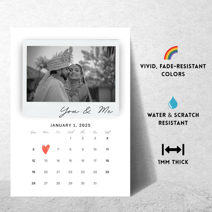 Our Story – Custom Couple & Calendar Metal Print Bundle (Set of 2)