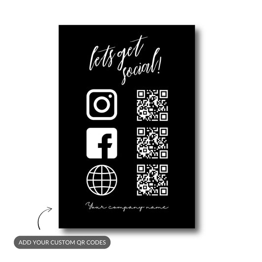 Let's Get Social – Custom QR Metal Print