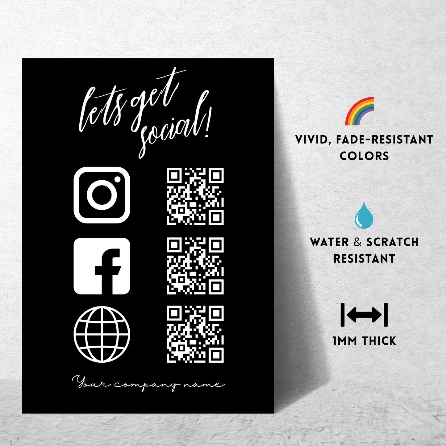 Let's Get Social – Custom QR Metal Print