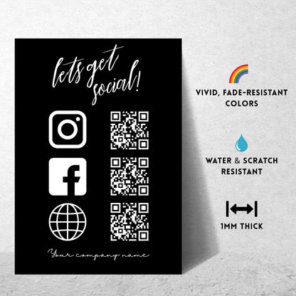 Let's Get Social – Custom QR Metal Print