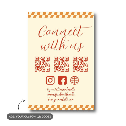 Retro Beige QR – Custom QR Metal Print