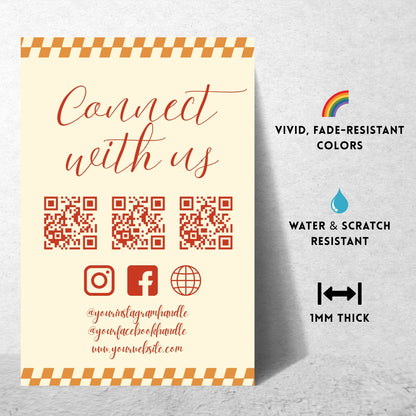 Retro Beige QR – Custom QR Metal Print