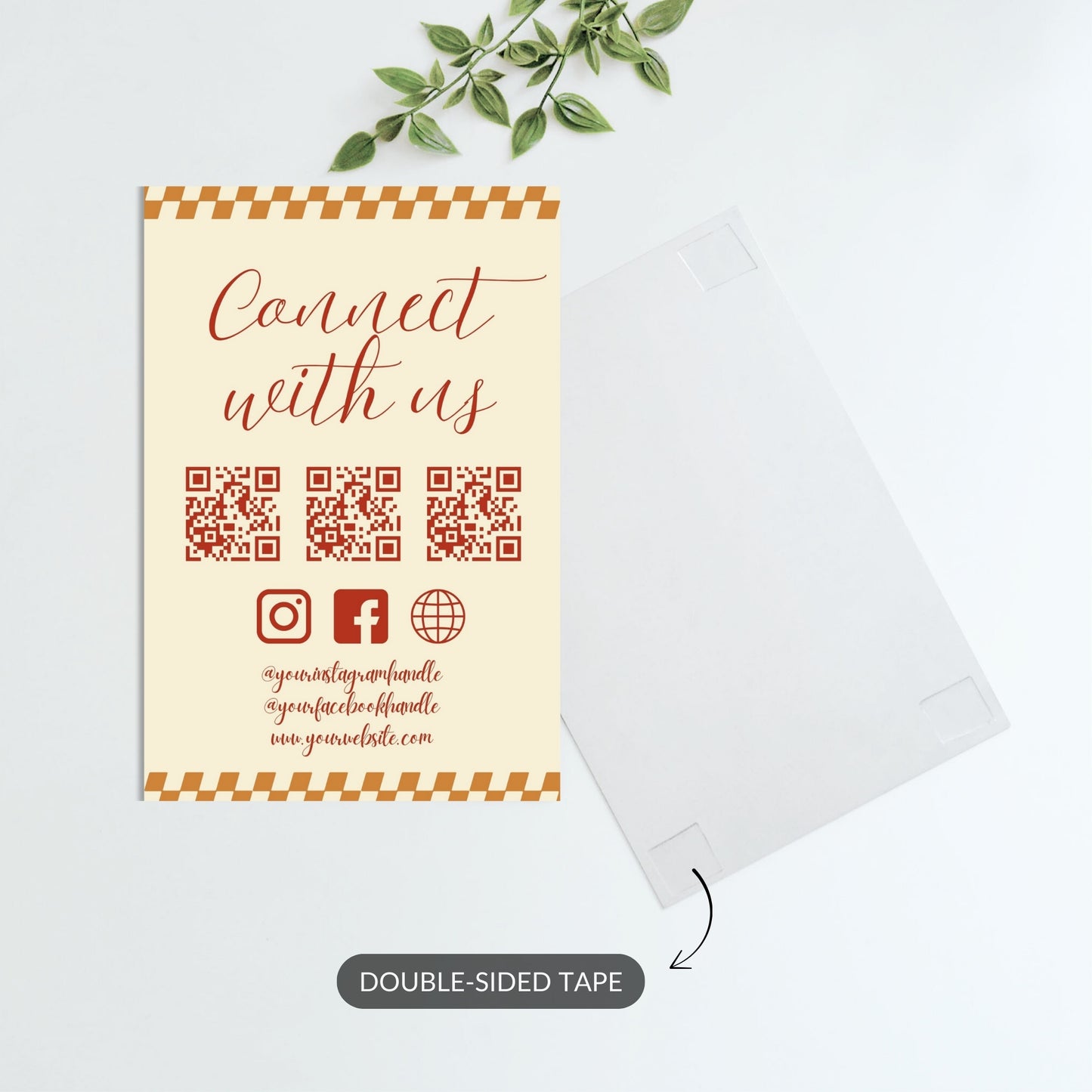 Retro Beige QR – Custom QR Metal Print