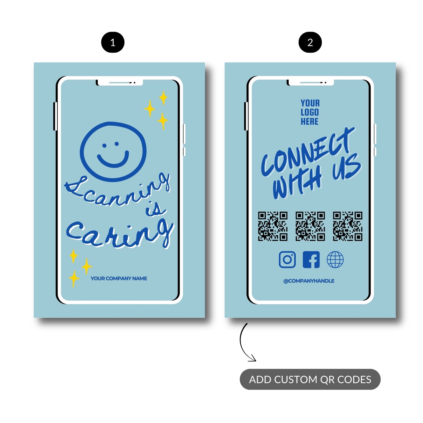 Scanning is Caring – Custom QR Metal Print Bundle (Set of 2)