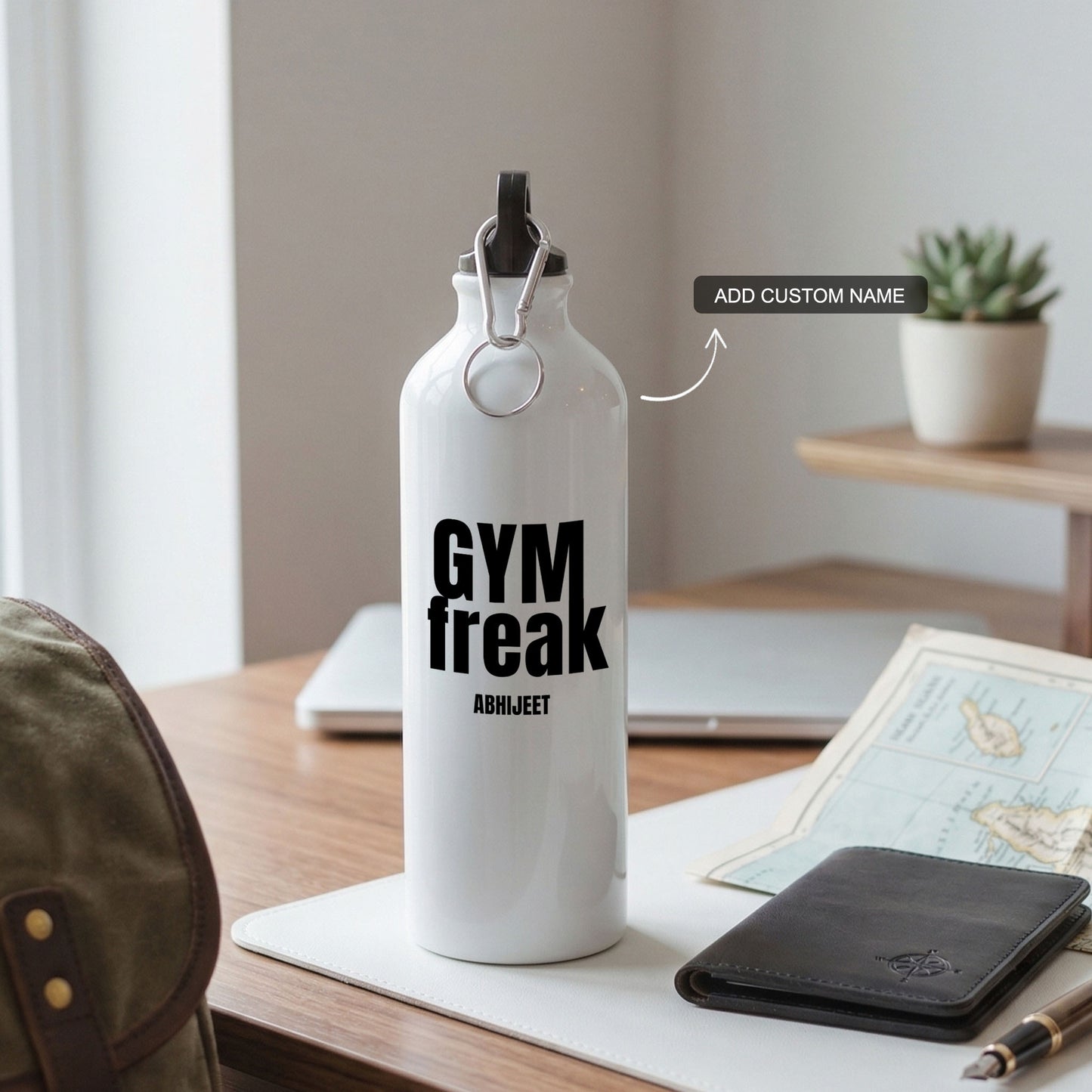 Gym Freak - Custom White Bottle