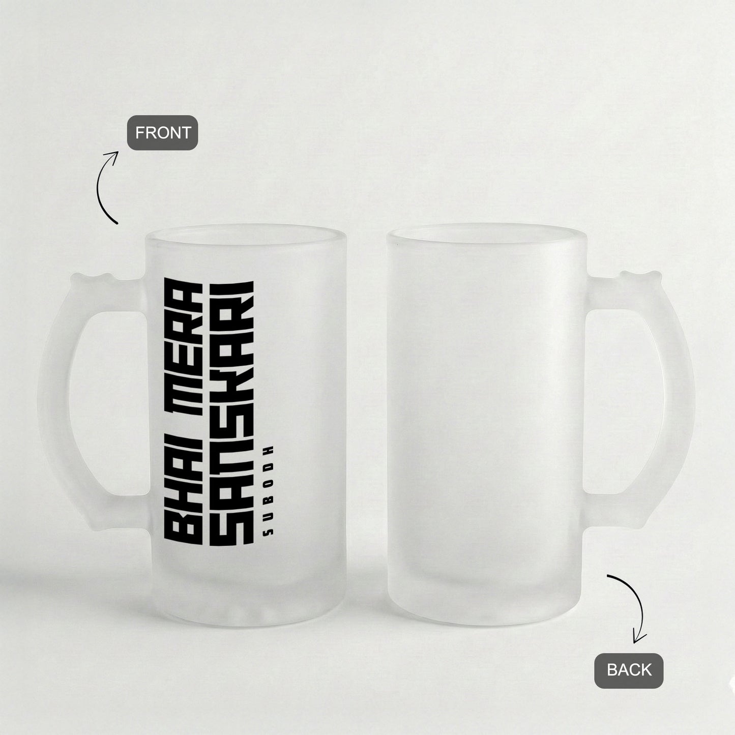 Bhai Mera Sanskari - Custom Frosted Beer Mug