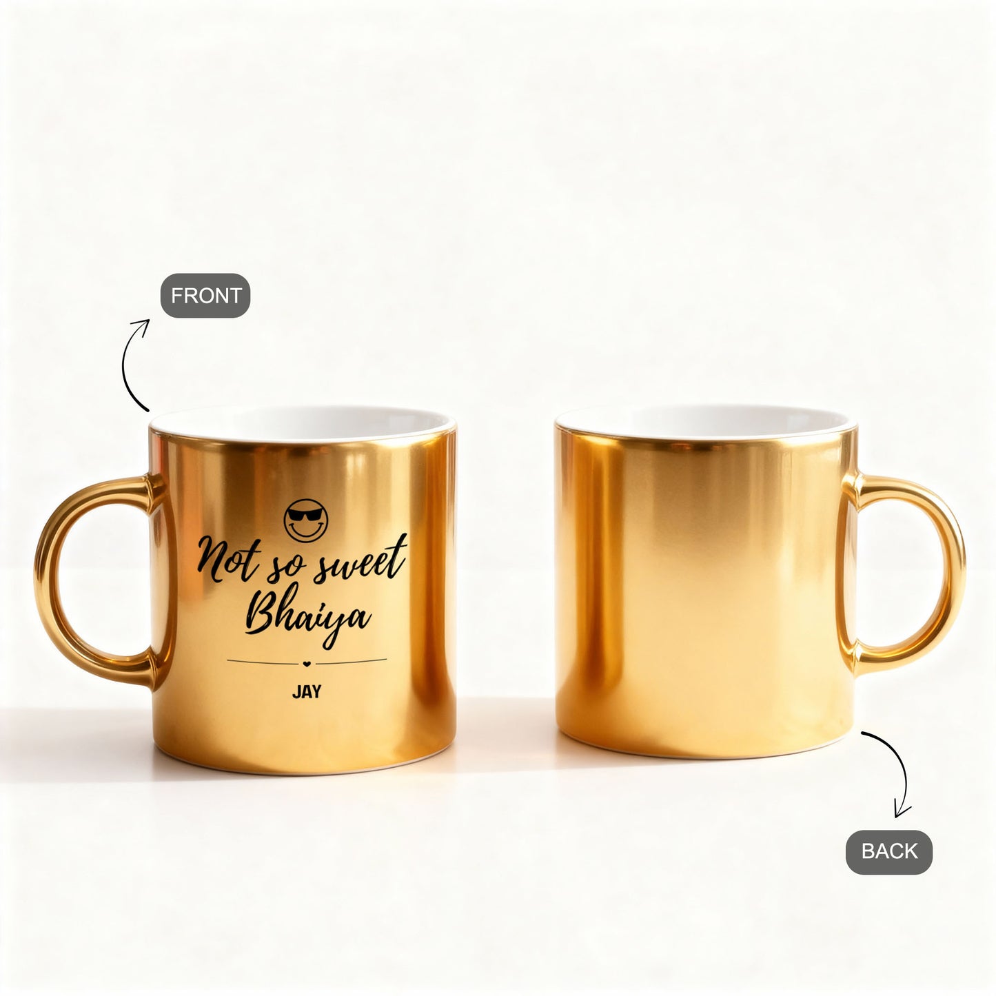 Not So Sweet Bhaiya – Custom Gold Metallic Mug