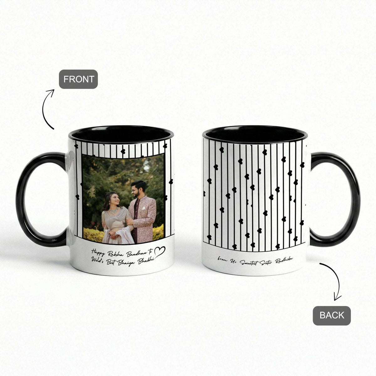 World's Best Bhaiya Bhabhi - Custom Black Accent Mug