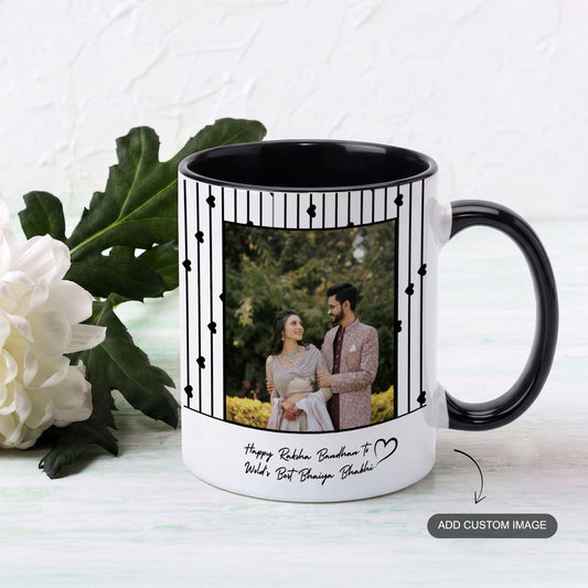 World's Best Bhaiya Bhabhi - Custom Black Accent Mug