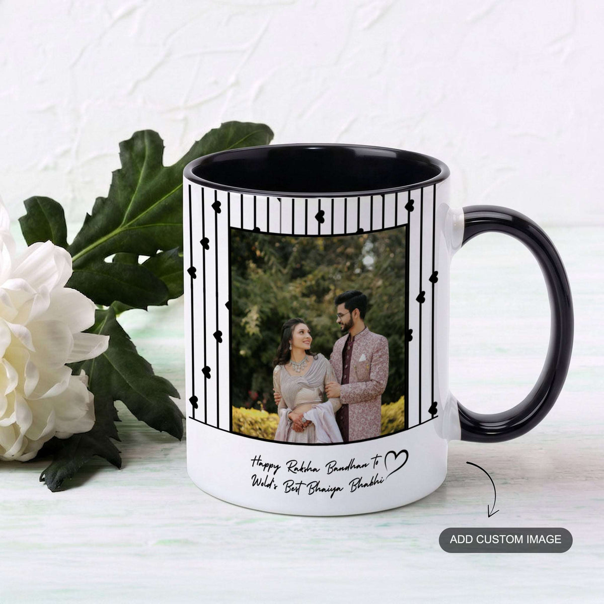 World's Best Bhaiya Bhabhi - Custom Black Accent Mug