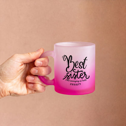 Best Sister – Custom Pink Frosty Mug