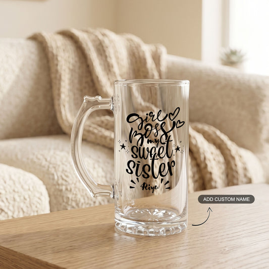 Girl Boss Sister - Custom Beer Mug