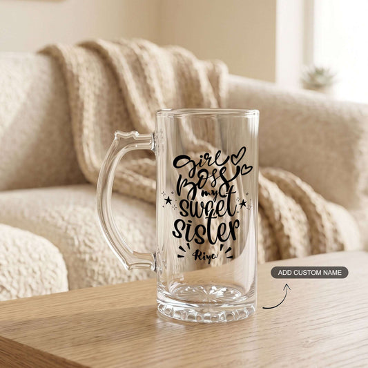 Girl Boss Sister - Custom Beer Mug