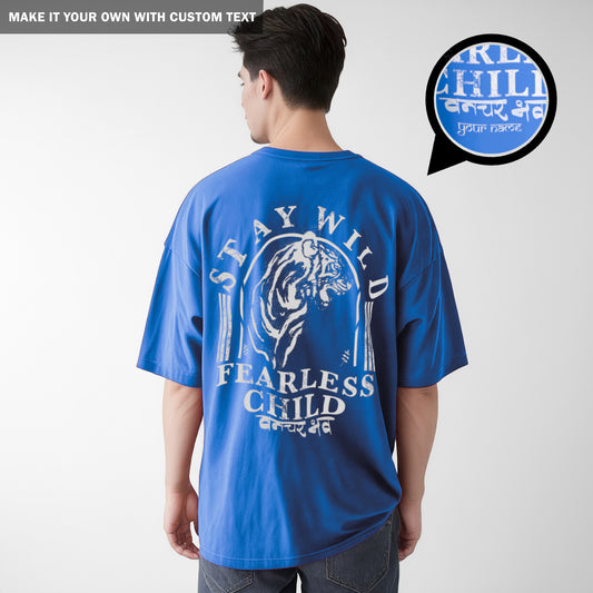 Stay Wild - Royal Blue Oversized T Shirt - Men