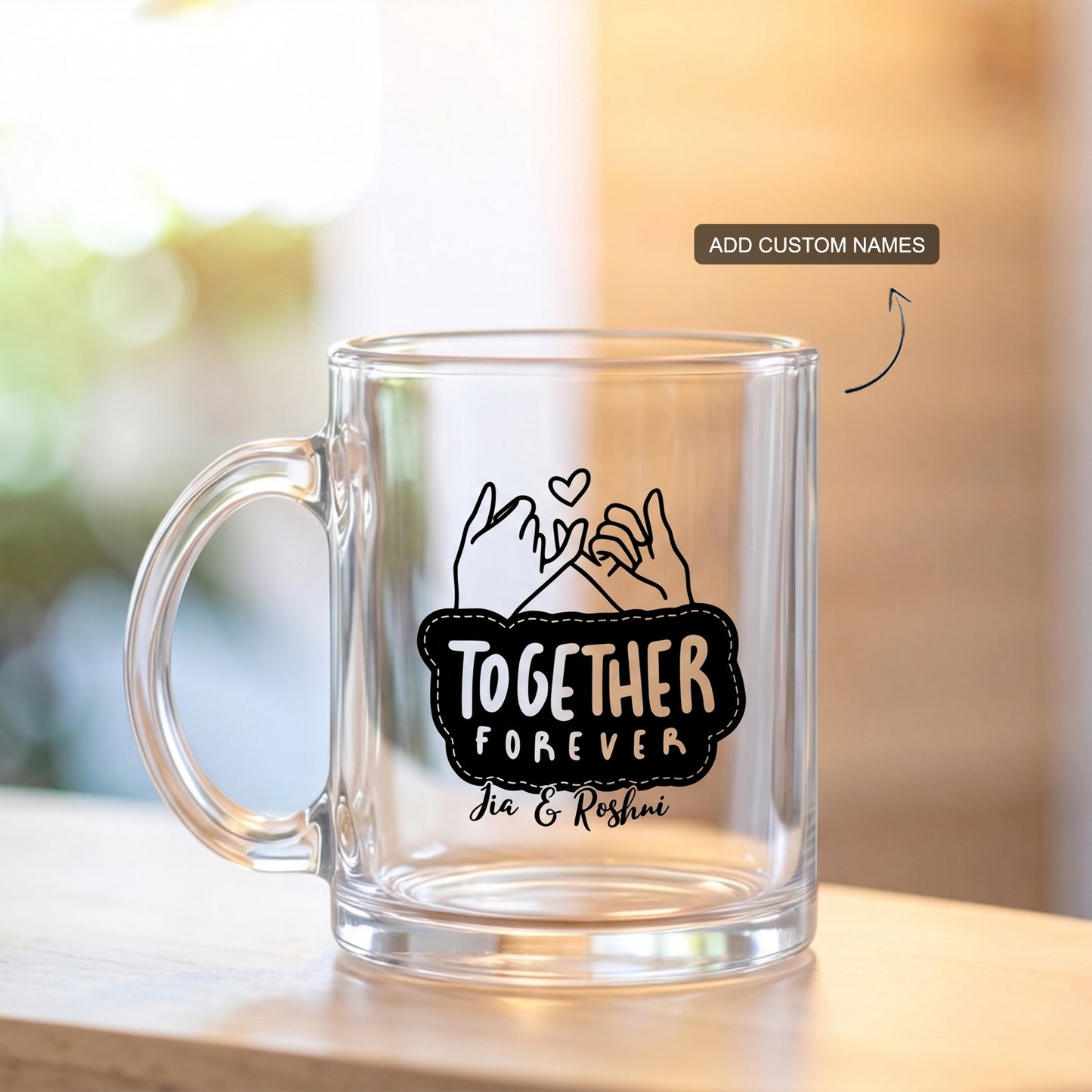 Together Forever - Custom Clear Glass Mug