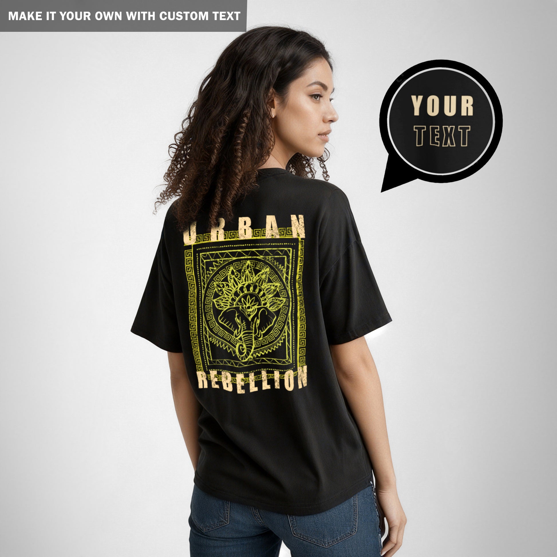 Urban Rebellion - Oversized Back Print T Shirt - Women