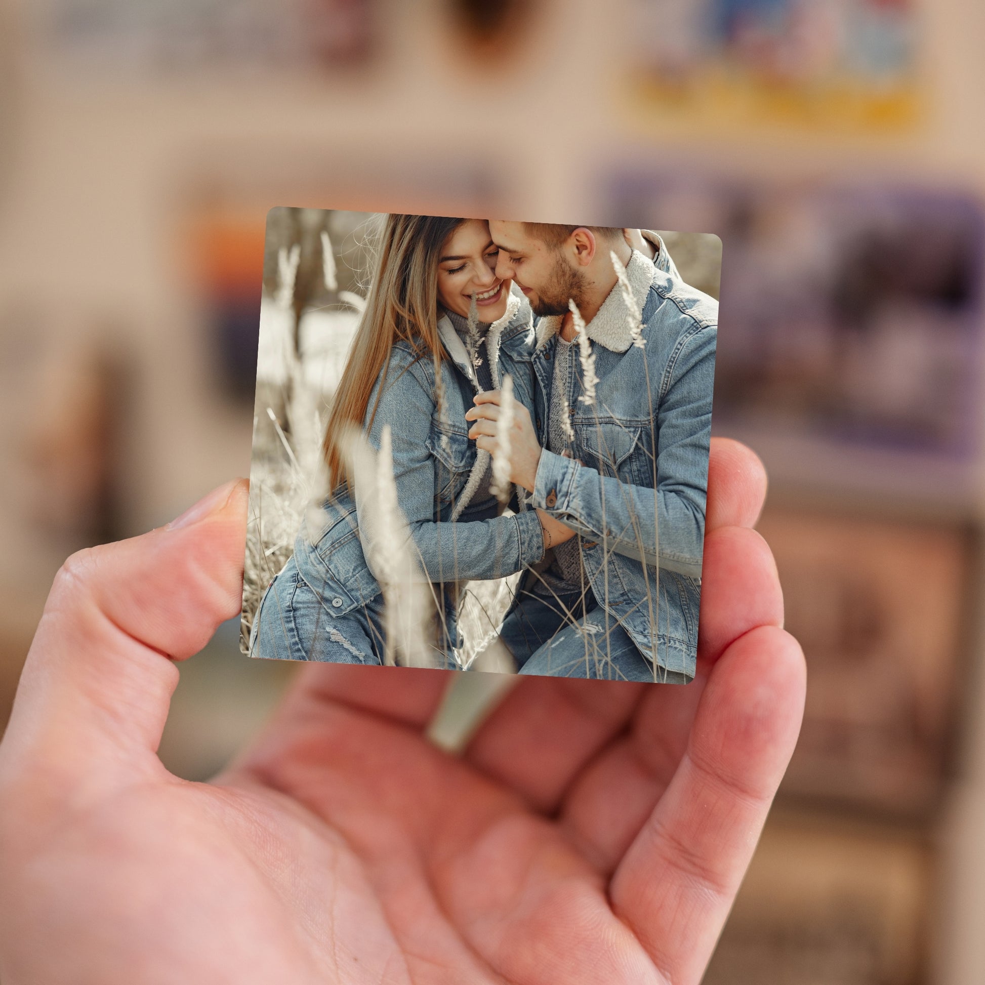 Custom photo fridge magnet – handheld personalized keepsake gift