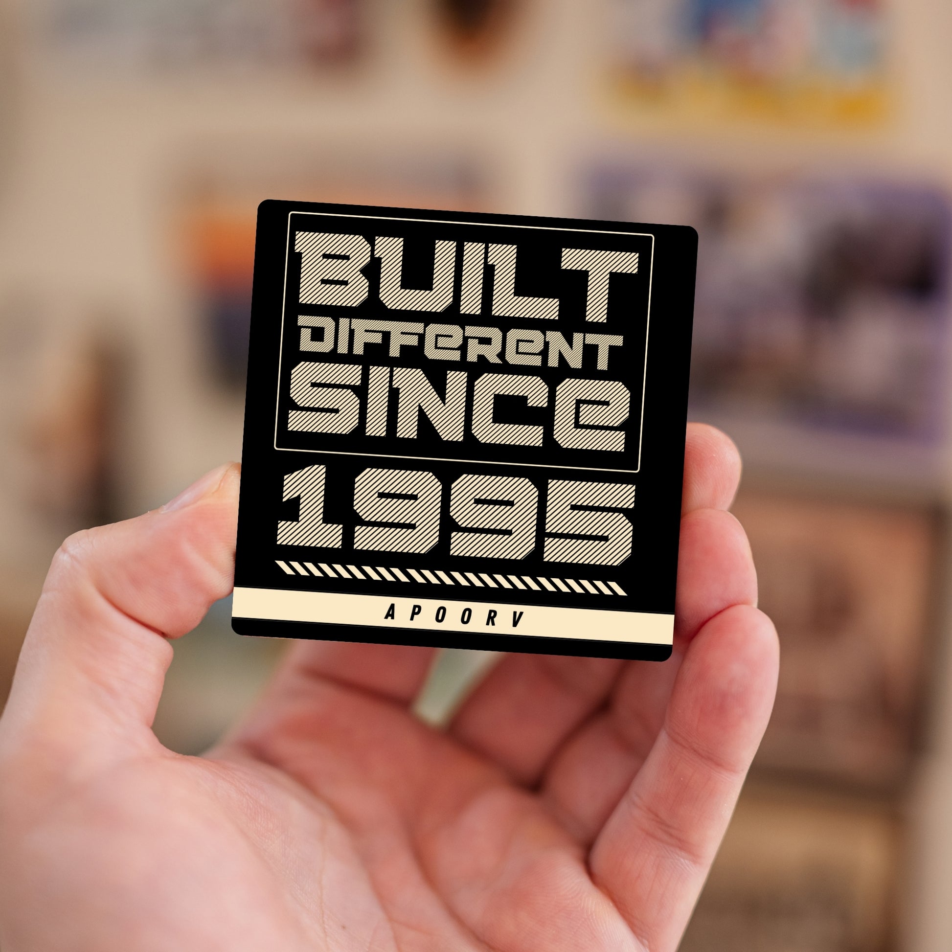 Built Different custom year and name fridge magnet – handheld personalized gift