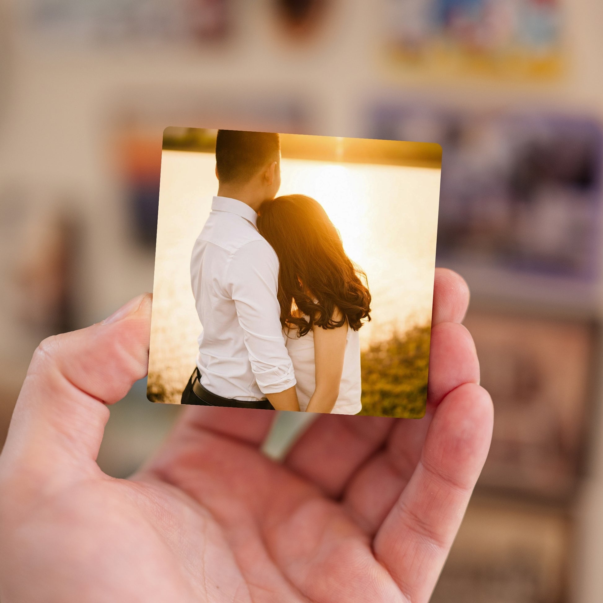 Custom photo fridge magnet – handheld personalized keepsake gift