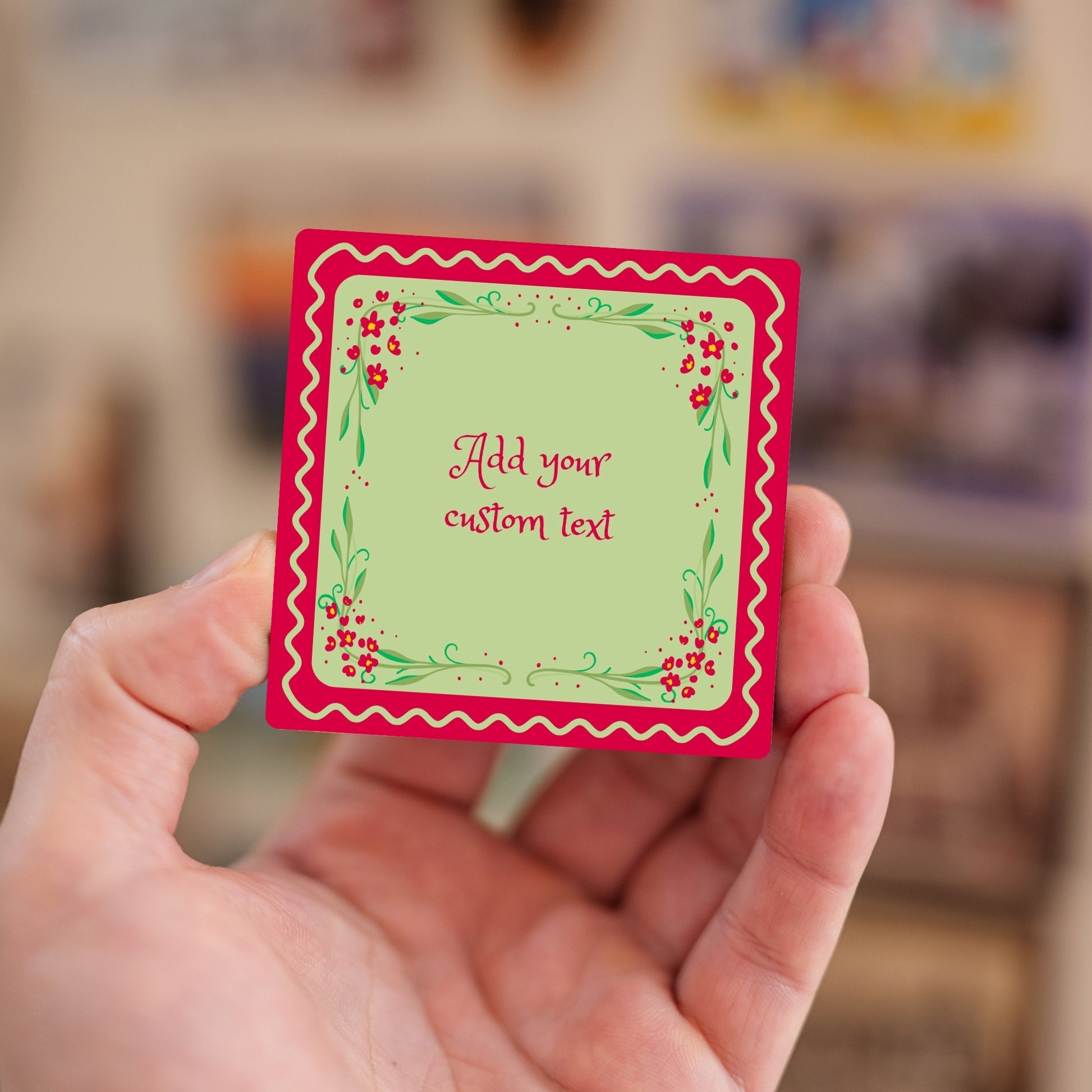 Custom text message fridge magnet – handheld personalized gift