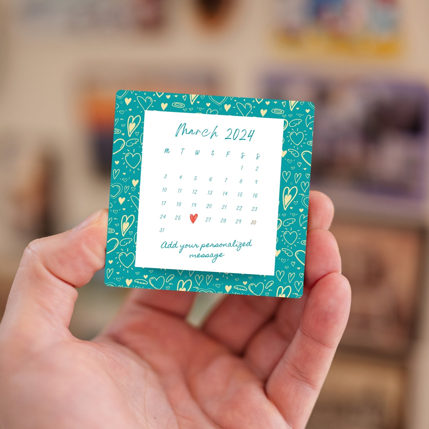 Love on the Calendar - Custom Fridge Magnet