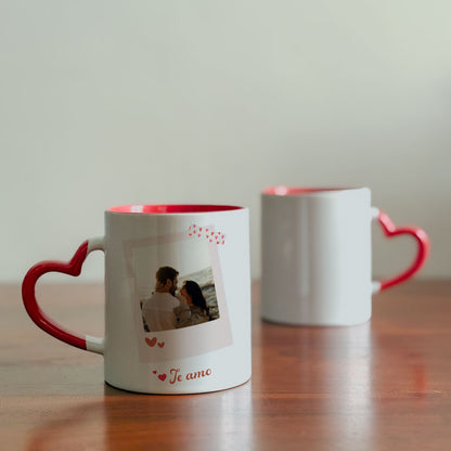 Te Amo - Custom Heart Handle Mug (Set of 2)