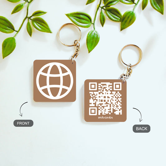 Business Promo – Custom QR Double Sided Keychain