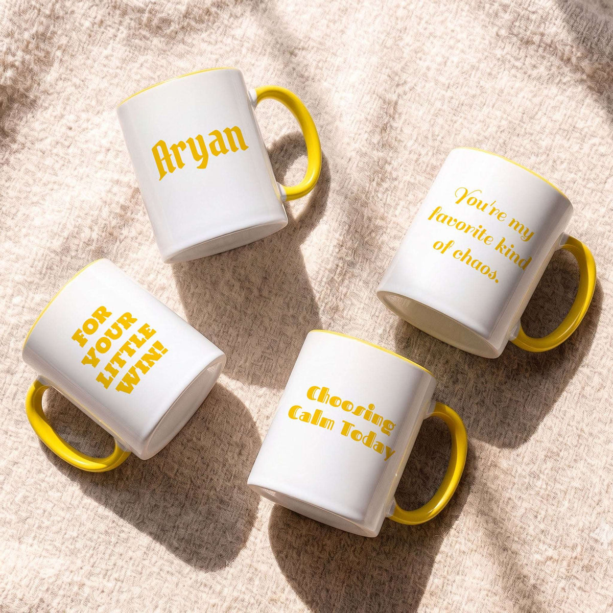 Custom Yellow Accent Mug