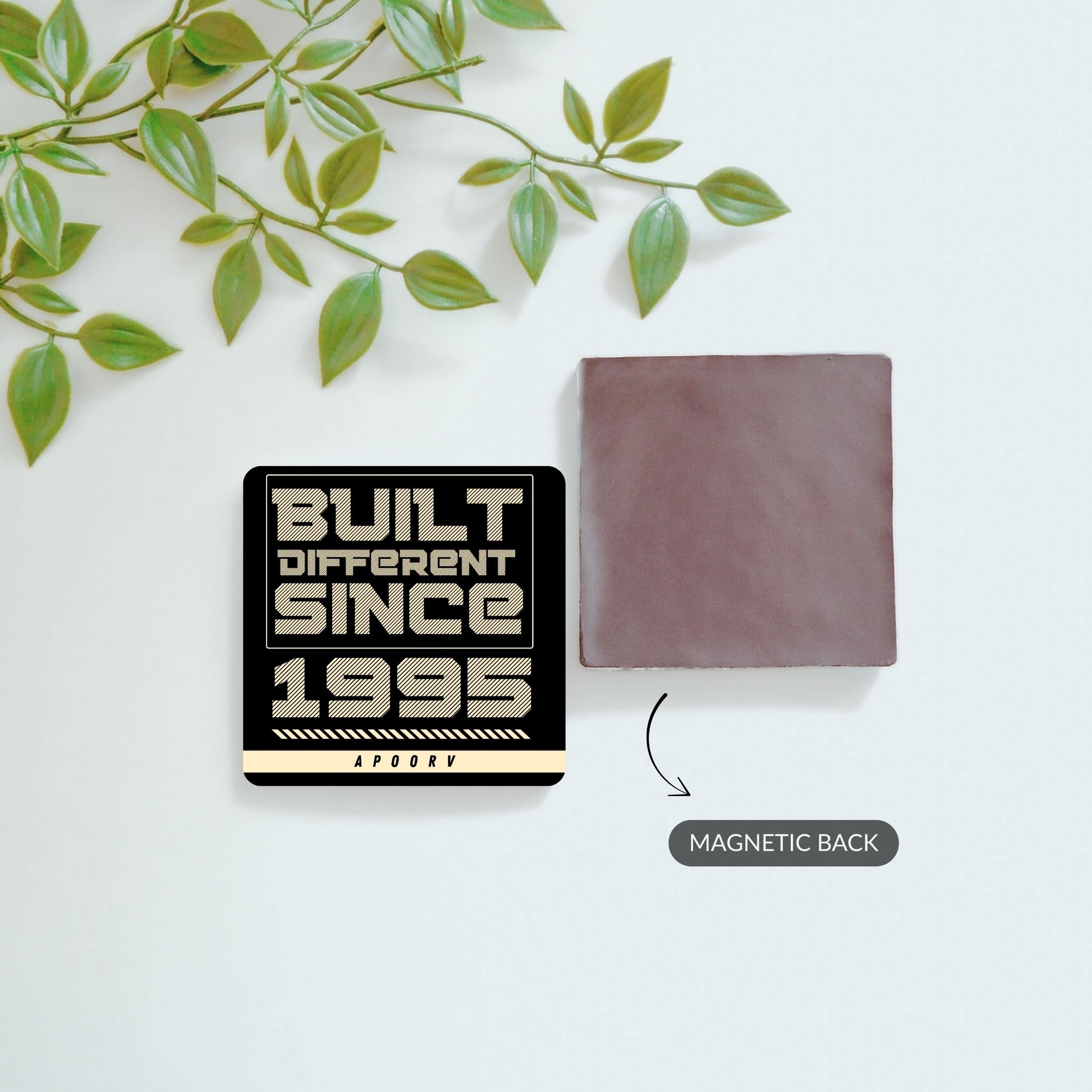 Built Different custom year and name magnet with photo magnet – personalized fridge gift set