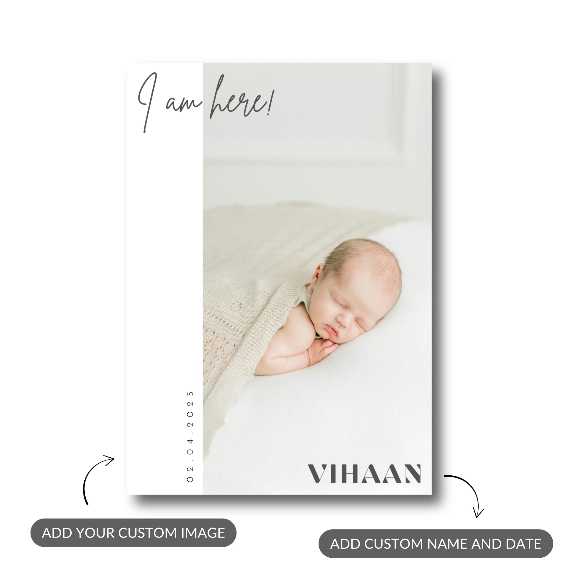 I Am Here – Custom Baby Metal Print