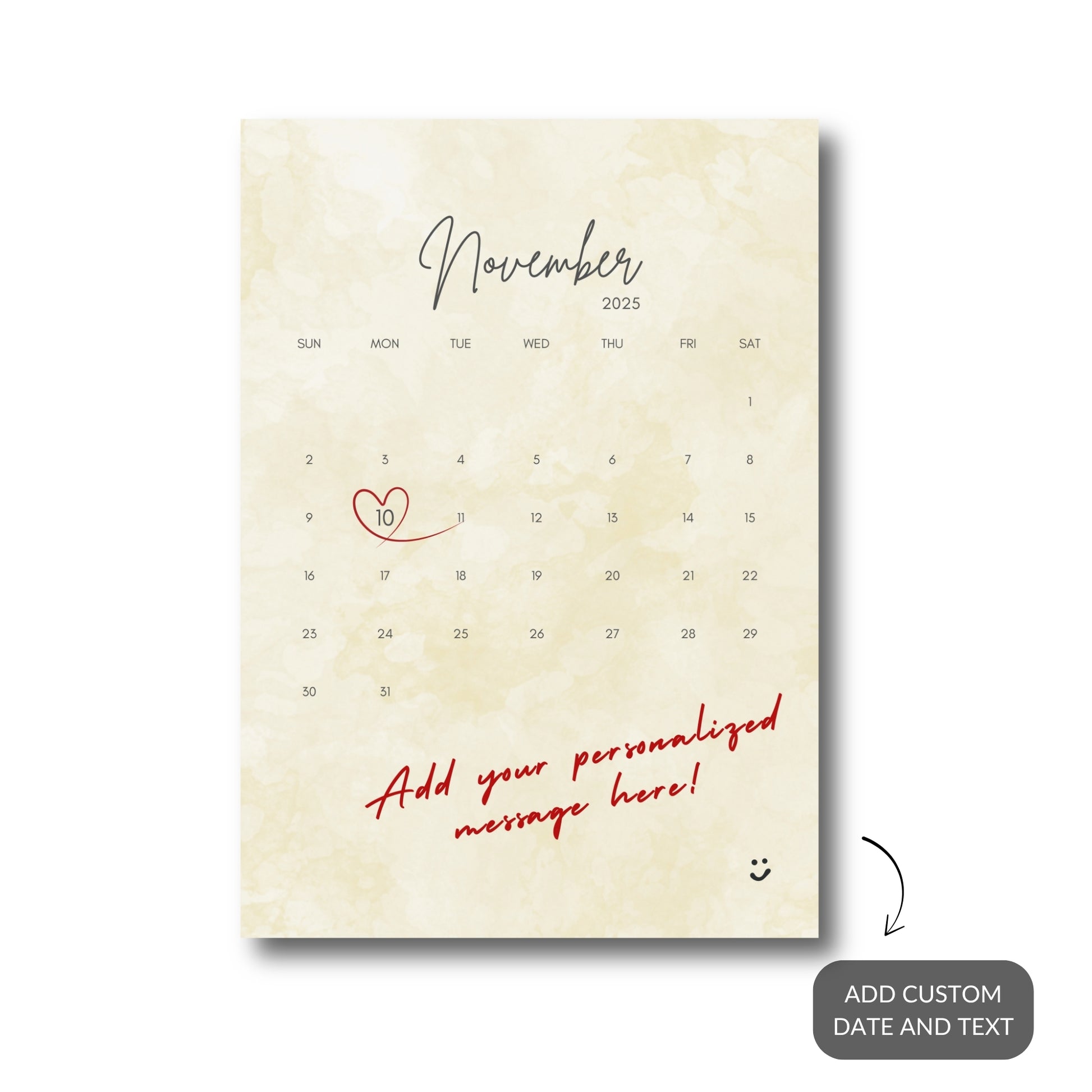 Special Day - Custom Metal Calendar
